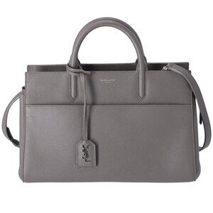 SAINT LAURENT Cabas Rive Gauche Small Handbag 436620 Gray Leather
